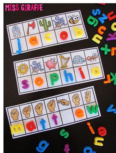 Name Recognition Cards Where Students Look At The Beginning Sound Of