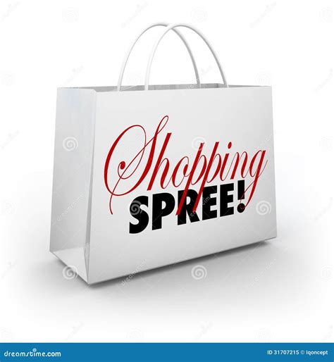 Shopping Spree Bag Marketplace Store Spending Money Stock Illustration