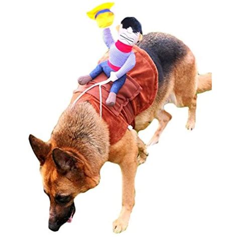 Novelty Cowboy Rider Knight Pet Dog Costume Riding Horse Shirt Clothes