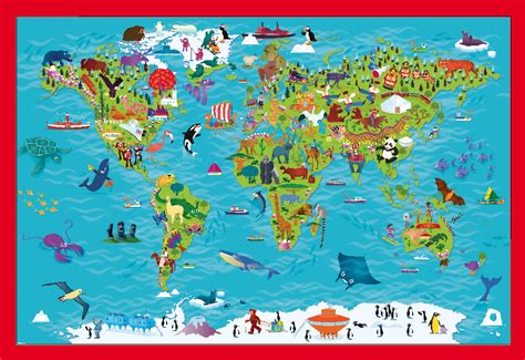 Map Of The World For Children