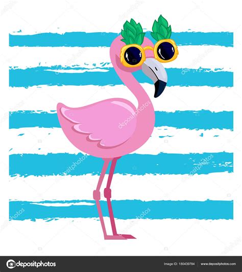 Cute Flamingo Vector Illustration Summer Print Design Children Print