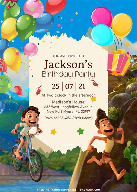 8 Disney Luca Birthday Invitation Templates For Your Kids Birthday