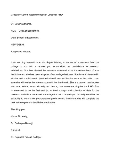 Letter Of Recommendation Template For Student From Teacher