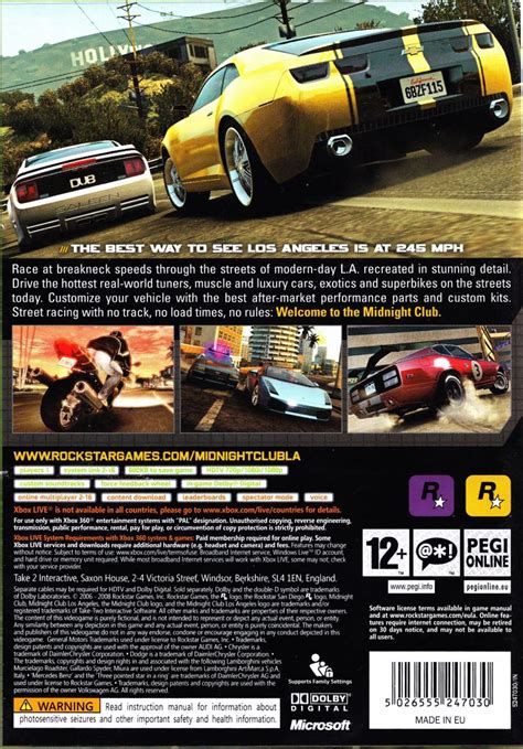 Midnight Club Los Angeles 2008 Playstation 3 Box Cover Art Mobygames