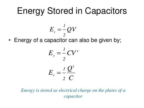 Energy Stored In Capacitor Physics Capacitor Energy