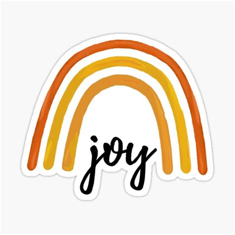 Joy Watercolor Rainbow Yellow Sticker For Sale By Amazingjoy