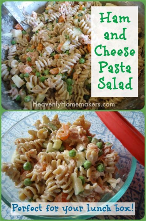 Cook pasta according to package directions; Ham and Cheese Pasta Salad ~ The Make-Ahead Lunch Box ...