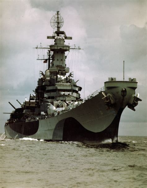 Photo Battleship USS Missouri On Her Atlantic Shakedown Cruise Aug World War II Database