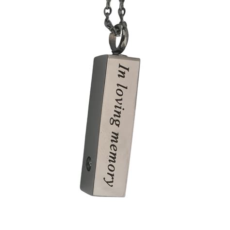 Loving Memory Pendant And Chain Stainless Steel Cremation Jewellery