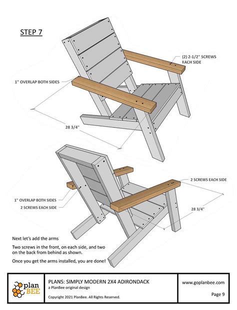 Modern Adirondack Chair 2x4 Simple Diy Build Digital Plans In 2021