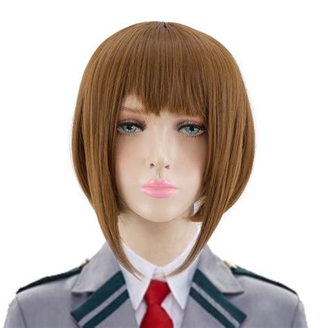 Hsiu New High Quality Uraraka Ochako Cosplay Wig My Hero Academia