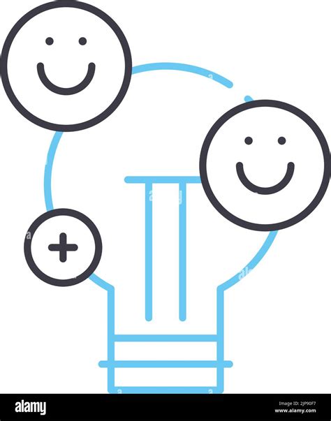 Positive Idea Thinking Line Icon Outline Symbol Vector Illustration