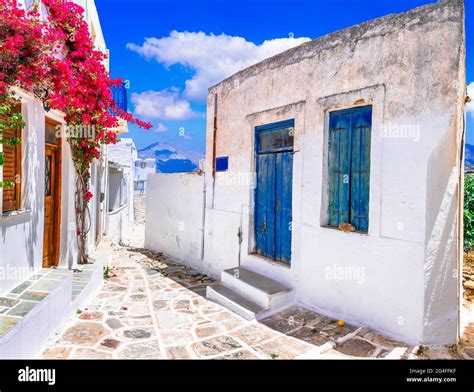 Greece Cyclades Beautiful Lefkes Traditional Greek Village In Paros