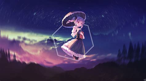 Anime Anime Girls Umbrella Picture In Picture Stars Books