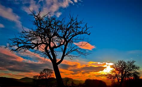 Sunset Evening Sky Afterglow Clouds Sky Landscape 4k Hd Wallpaper