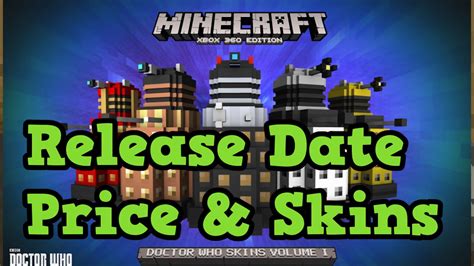 Minecraft Xbox 360 One Doctor Who Skin Pack Release Date All Skins Youtube