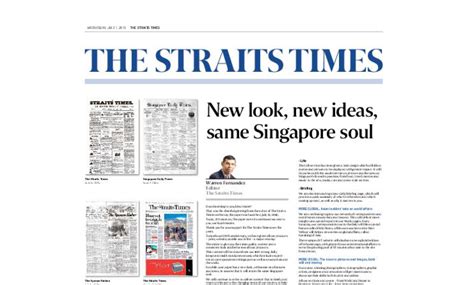 Less than 1 hour ago. Straits Times undergoes SG$1.6 mln revamp, erects paywall ...