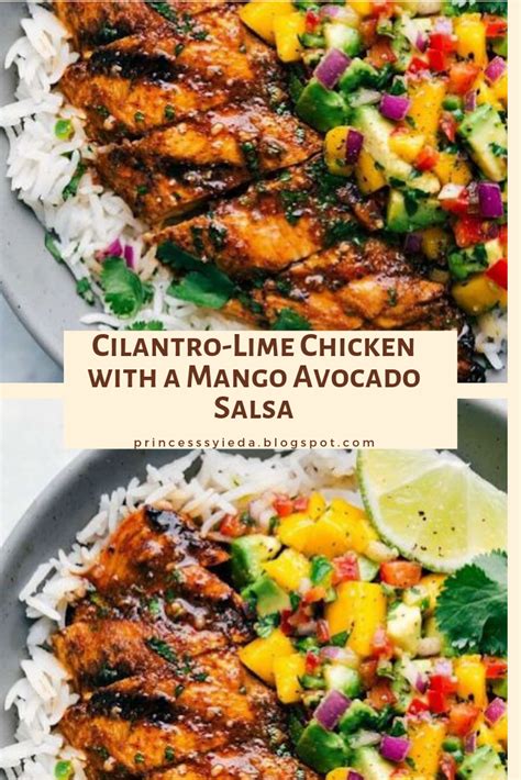 Serve spicy grilled lime & mango chicken as an appetizer with some lemon wedges along with the sauce. Cilantro-Lime Chicken with a Mango Avocado SalsaCilantro ...