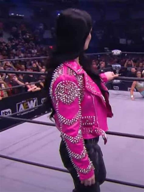 Wwe Paige Aew Dynamite Saraya Pink Spiked Leather Jacket