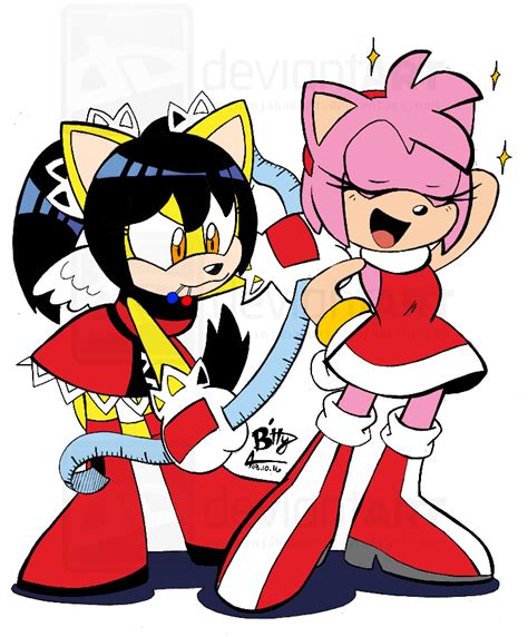 Amy Rose And Honey The Cat As Drawn By Ninjahaku21 Archie Sonic Comics