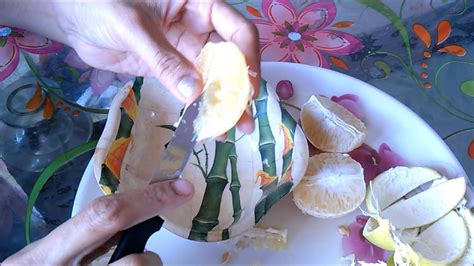 How To Peel Skin Deseed And Peel Pulp From An Orange Citrus Fruit Easily Youtube