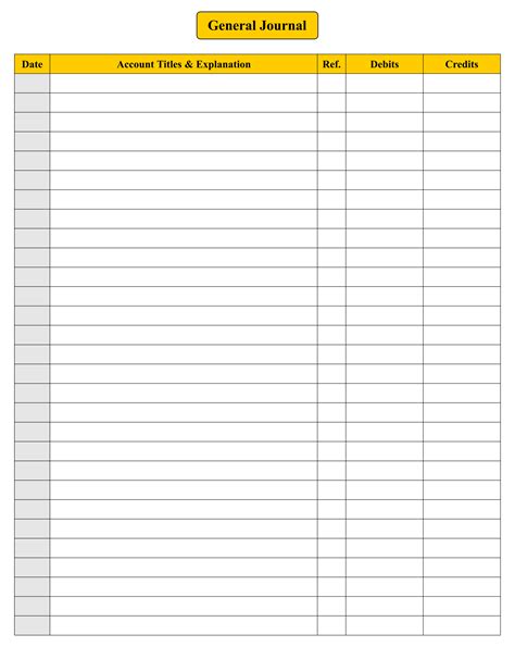 Accounting Ledgers And Journals Printable