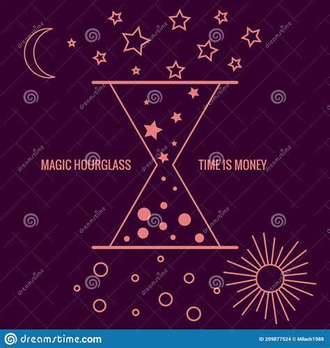 Illustration Of An Esoteric Phenomenon Magic Hourglass Time And Money