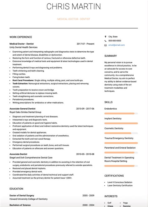 Medical doctor resume example + salaries, writing tips and information. Medical Doctor CV Examples & Templates | VisualCV