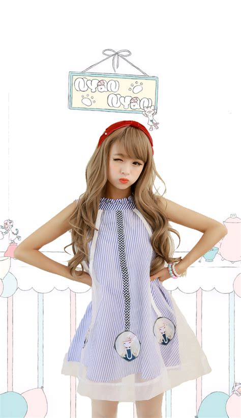 Cute Doll Anime Girl Print Gauze Short Dress