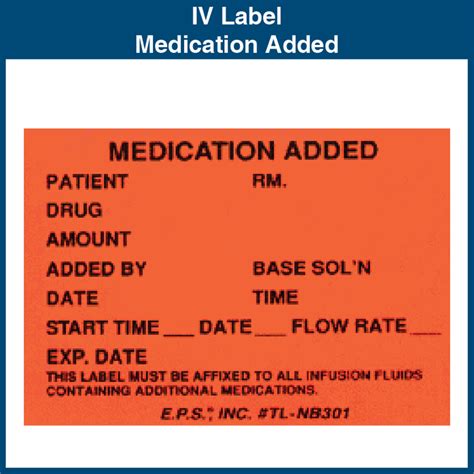 Iv Label Medication Added 175 X 25 1000 Labels
