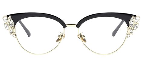 Stylish Black Crystal Cat Eye Glasses Crystal Eyeglasses Cat Eye
