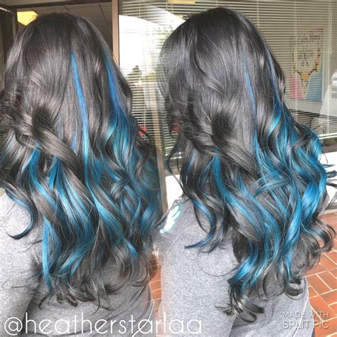 Steely Great With Blue Peek A Boo Blue Hair Highlights Hair Streaks