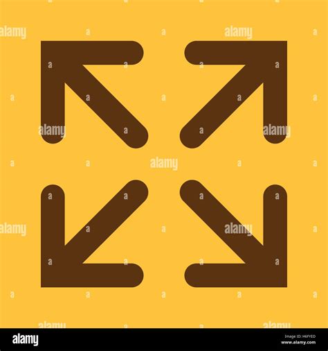 The Full Screen Icon Arrows Symbol Flat Vector Illustration Stock