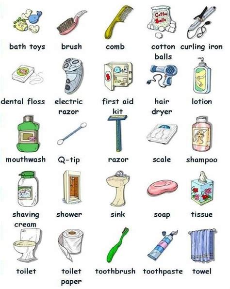 Useful Things In The Bathroom Vocabulary In English Eslbuzz