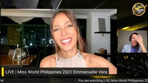 Live I Miss World Philippines 2021 Candidate Emmanuelle Vera At Pageant Trend 🥇 Own That Crown