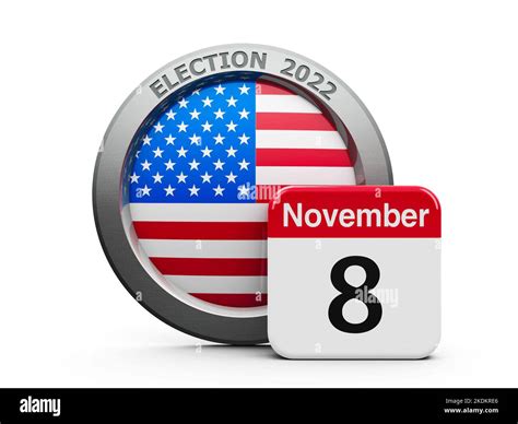 Emblem Of Usa With Calendar Button The Eighth Of November