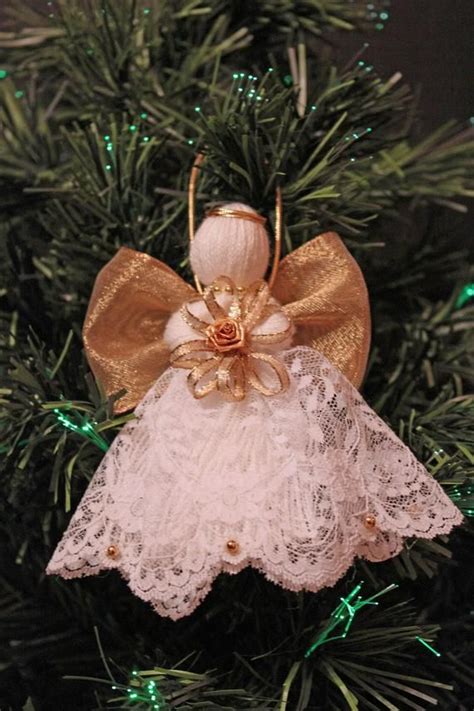 Items Similar To White And Gold 6 Yarn Angel Christmas Ornament On