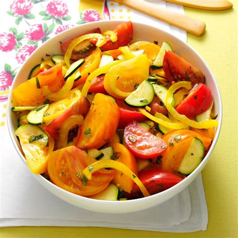 Heirloom Tomato And Zucchini Salad Recipe Taste Of Home