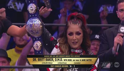 Aew News Britt Baker Defeats Ruby Soho In Aew Dynamite Grand Slam