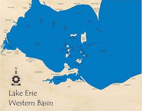 Lake Erie Topographic Map Map Of Western Hemisphere