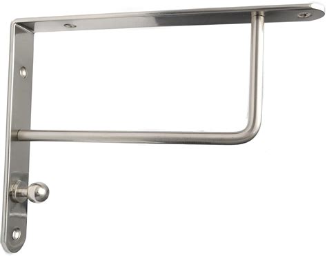 Pair High Quality Brushed Chrome Fixed Shelf Brackets Supports With Fixings 026 Uk