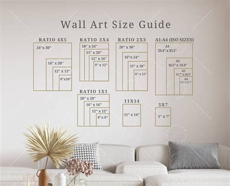 Wall Art Size Guide Frame Size Guide Print Size Guide Etsy