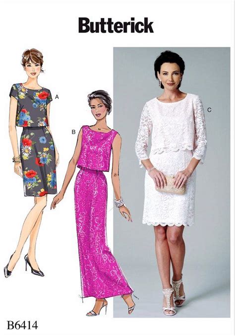 Sewing Pattern Womens Dress Pattern Lace Overlay Dress Etsy