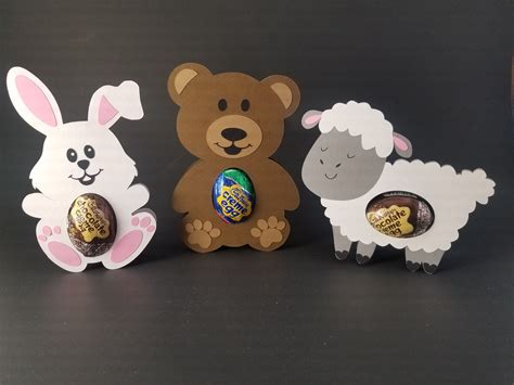 FREE SVG File Easter Candy Holders Bunny Bear Lamb in 2021 | Chocolate
