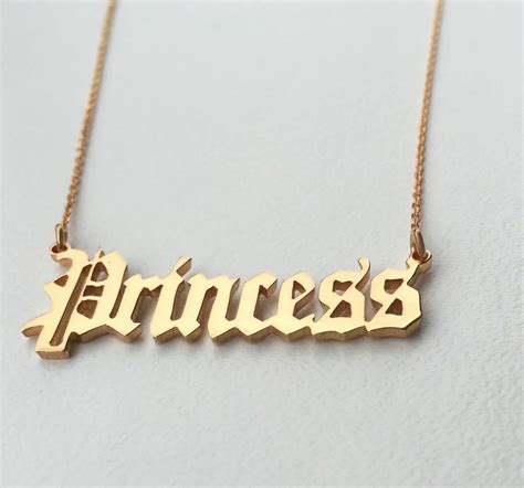 Most script fonts have long ascenders and descenders, and this means they look too small when this font is optimized in such details to be very readable as a web font, even when used as small as 16 pixels. Personalised Old English Font Name Necklace,18K Gold ...