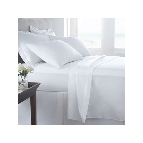 Plain Bed Sheet White Percale Mercerized 240280 White White 150x280
