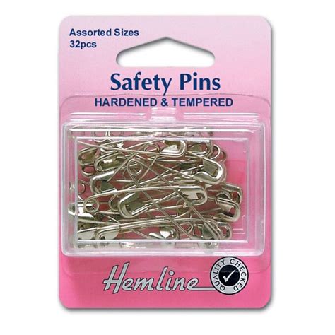 Hemline Assorted Safety Pins 32 Pack Hobbycraft