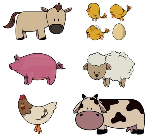 Cartoon Set Of Farm Animals — Stock Vector © Antonbrand 8055075