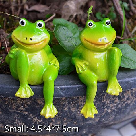 Resin Sitting Frogs Statue Outdoor Frog Sculpture Garden Decorations