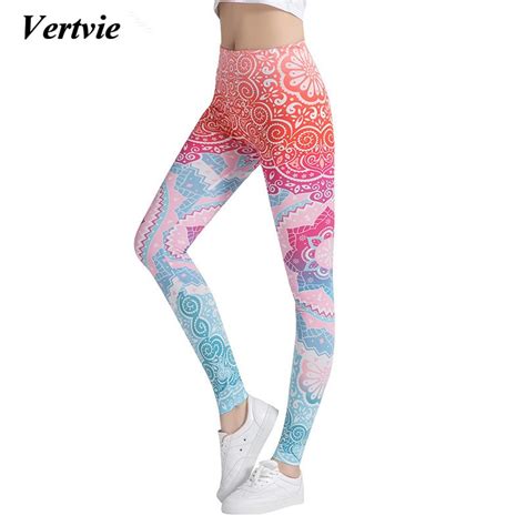 Vertvie Women Yoga Pants Gym Sport Leggings Printed Running Tights